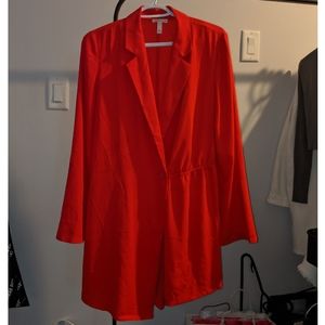 Red blazer style romper